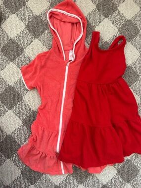 Cat & Jack Red and Coral Girls' Swim Cover-Ups